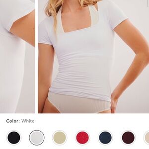 Free People White Short Sleeve Top Small